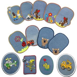 Woohome 13 PCS Iron On Denim Patches Animal Sewing Knee Repair Patches Jeans Patch Iron on Inside for Clothing Jeans and DIY Repair