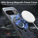 Magnetic Designed for Google Pixel 9/9 Pro Case with Ring Stand, Compatible with Magsafe Rotating Kickstand Slim for Men Protective Phone Case for Pixel 9/9 Pro Blue