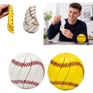 2-Pack Baseball Fidget Toys - 3D Printed Mini Stress Balls | Twist and Turn Desk Fidget - Baseball & Softball - Great for Home & Office