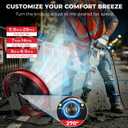 T-SUN 16" Battery Power Floor Fan Compatible with Milwaukee Battery, Outdoor Floor Fan with LED Light, Stepless Speed Cordless Fan, Metal High Velocity for Jobsite Outdoor Camping