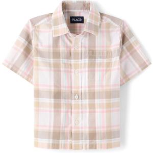 The Children's Place boys Short Sleeve Button Up Shirt,  (S/P)