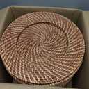 12 Pack 13" Rattan Charger Plate, Dark Brown, Classic