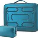 DOMISO Laptop Hard Case 14-14.4 inch Waterproof Shockproof Hard Shell Laptop Sleeve with Handle & Storage Pocket, Compatible with MacBook, HP, Dell, Teal