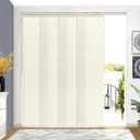 Lazblinds Adjustable Blackout Vertical Blinds for Sliding Doors, Extendable Track (45 3/4'' - 82 5/8'' W), Trimmable Panels Up to 96” H for Room Divider & Patio Door, Cream Light Filtering, 82.63 inches x 96 inches