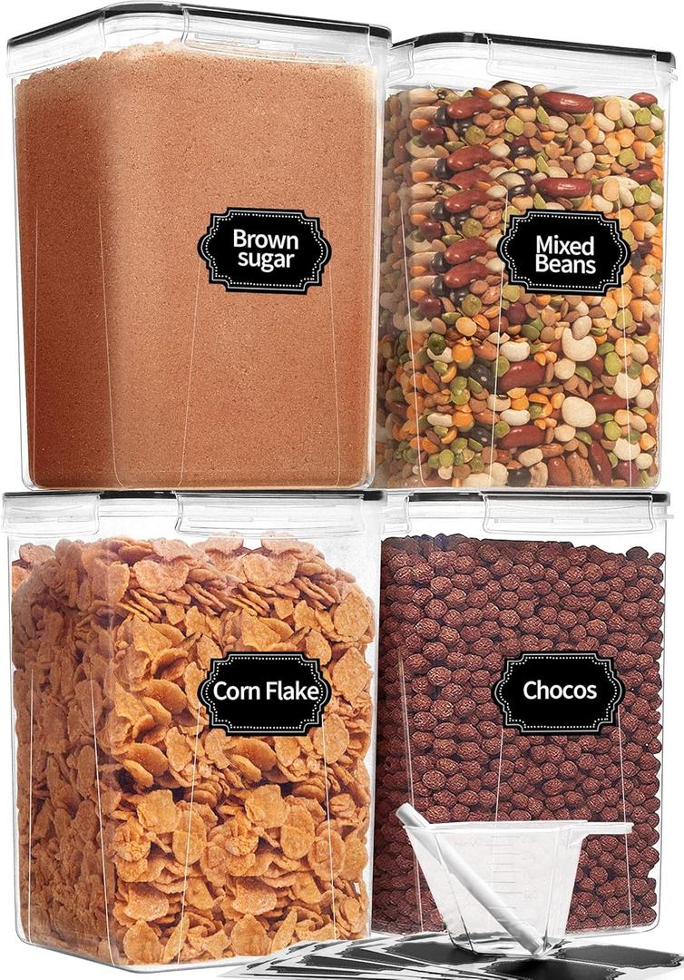 square pantry food storage containers, 5L(2), 2.5L (3)