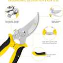 5 pack Garden Pruning Shears Stainless Steel Blades, Handheld Scissors Set with Gardening Gloves,Heavy Duty Garden Bypass Pruning Shears,Tree Trimmers Secateurs, Hand Pruner (Yellow and Black)