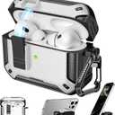 RFUNGUANGO Compatible AirPods Pro 2nd Generation Case with Phone Holder and Compatible Back Magnetic Suction Function, Suitable for AirPods Pro 2 Case, White