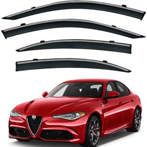 4pcs Side Window Wind Deflectors, Outside Mount Shade Sun rain Guards, for Alfa Romeo Giulia 2015-2023 Deflector Vent Window Visors