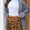 Women's Pleated Mini Skorts Skirts - High Waisted Summer Y2K Schoolgirl Tennis Skater Skirt with Shorts Underneath (XL)
