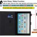 for Amazon Kindle Fire HD 10 Case 10.1 inch Tablet 9th/ 7th Generation (2019/2017) with Pencil Holder/Card Pockets [Auto Wake/Sleep] Smart PU Leather Folio Stand Cover, Black Rose Flower