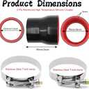 2-1/2 to 3 inches Straight Black Silicone Reducer Coupler with 2 T-Bolt Clamps 4 Layers of Polyester Reinforcement Suitable High Level Turbo Pipe
