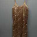 Women's Sequins Tassel Dance Costume Samba Rumba Tango Dance Dress 1920s Flapper Cocktail Party Dress Size S