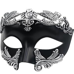 Masquerade Mask for Men, Roman Greek Venetian Mask Halloween Cosplay Party Costume for Men Mardi Gras Mask 
