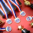 24 Pcs 10K Running Medals Bulk 2'' Race Medallion Trophy Award with Blue Whit Red Ribbons Labour Day Supplies for Race Walk Tournaments Match Sports Competition