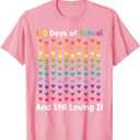 100th Day of School and Still Loving It 100 Rainbow Hearts T-Shirt, L