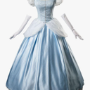 CosFantasy Deluxe Princess Dress Princess Cosplay Costume Blue Satin Ball Gown Prom Dresses Princess Costume Medium