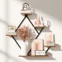 BEVAURORA Floating Shelves for Wall, Wall Shelf for Living Room, Bedroom Décor, Large Hanging Shelf for Storage and Display for Books, Plants, Photos, Easy Install (Rustic Brown/Black)