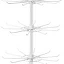 Chunful Retail Display Stand 7 Tier Spinner Display Rack Hats Jewelry Keychain Craft Show Rack with Hooks for Malls, Showroom, Retail Store (White)