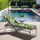 Outdoor Chaise Lounge Cushion for Patio Furniture 72 x 21 x 3 Inch, Water Resistant Patio Lounge Chair Cushion with Straps for Lawn Pool Furniture, 1 Pack, Palm Green