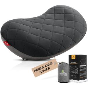 Hikenture Inflatable Pillow for Camping, Washable Backpacking Pillow for Sleeping, Ultralight Blow Up Pillows with Removable Cover, Portable&Compact Hiking Pillow for Beach, Travel, Outdoor(Grey)