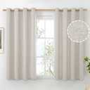 BGment Thick Linen Curtains 54 Inch Length for Short Window, Privacy Textured Drapes for Bedroom Kitchen Living Room Grommet Light Filtering Curtain, Stone Grey, 2 Panels, Each 52 Inch