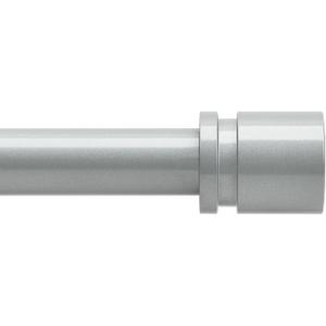 Byondeth Curtain Rods for Windows 16 to 120 Inches Adjustable Length 1 Inch Diameter Window Curtain Rod with Aluminium End Cap, Silver Gray