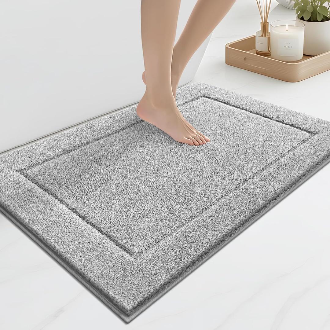 anllugs Bathroom Rugs, Non-Slip Bath Rugs, 24" x 36", Light Grey
Extra Soft, Super Absorbent, Machine Washable, Quick Dry, Bath Mats for Shower and Bathtub, TPR Backing, Runner Rugs
