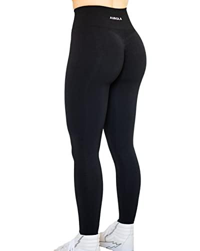 AUROLA Workout Leggings for Women Seamless Scrunch Tights Tummy Control Gym Fitness Girl Sport Active Yoga Pants, (XS)