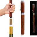 Wine Pen Pro, Wooden Finish, Air Pump Wine Bottle Opener, Manual Compact Wine Opener Using Air Pressure, Wine Accessory for Wine Lovers, Servers, or Waiters (Walnut)