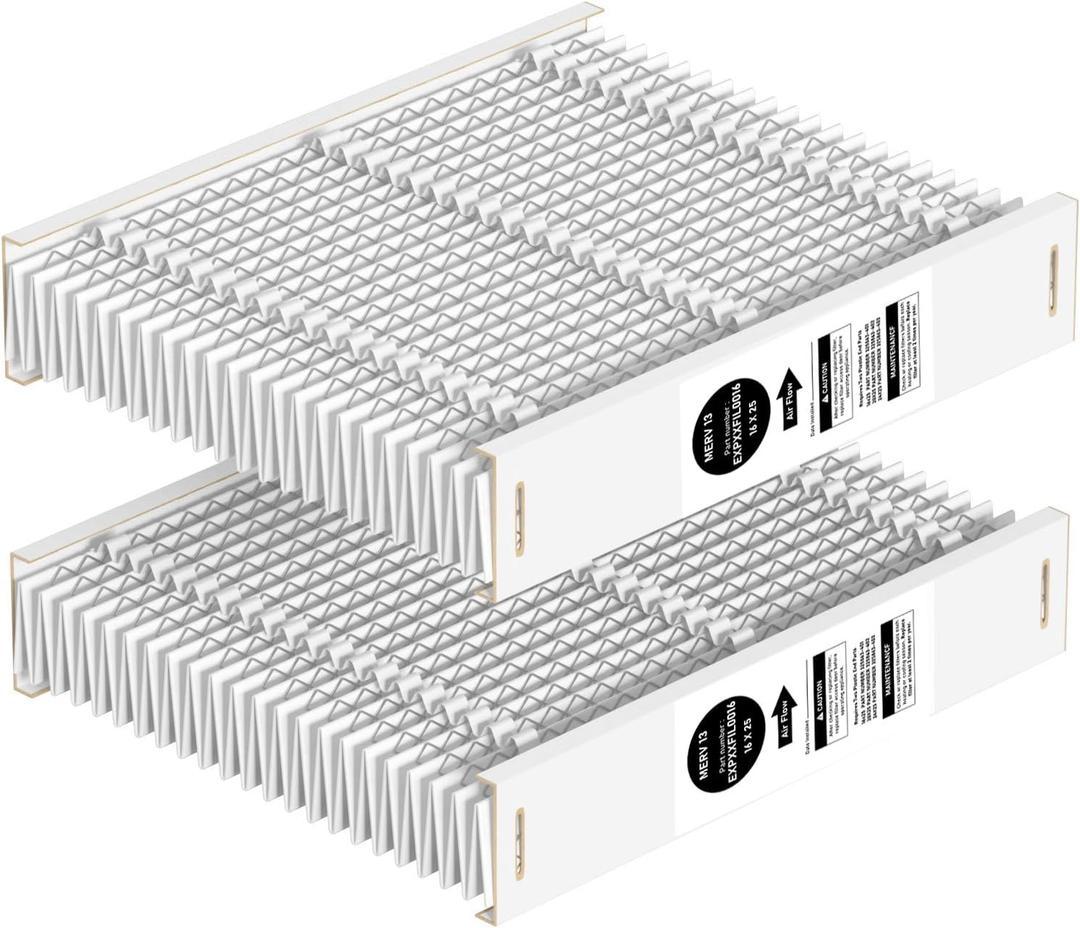 EXPXXFIL0016 16x25x5 MERV-13 Expandable Air Media Filter Replacement Compatible with Carrier EXPCCFIL0016 and Bryant EXPBBFIL0016 EZ-FLEX heating and cooling system, 2 Pack