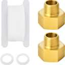 2PCS Brass Pipe Fitting 3/4 to 1 inch Adapter, 3/4" NPT Male to 1" NPT Female Thread Reducer Adapter with Plumbers Tape DN20 to DN25