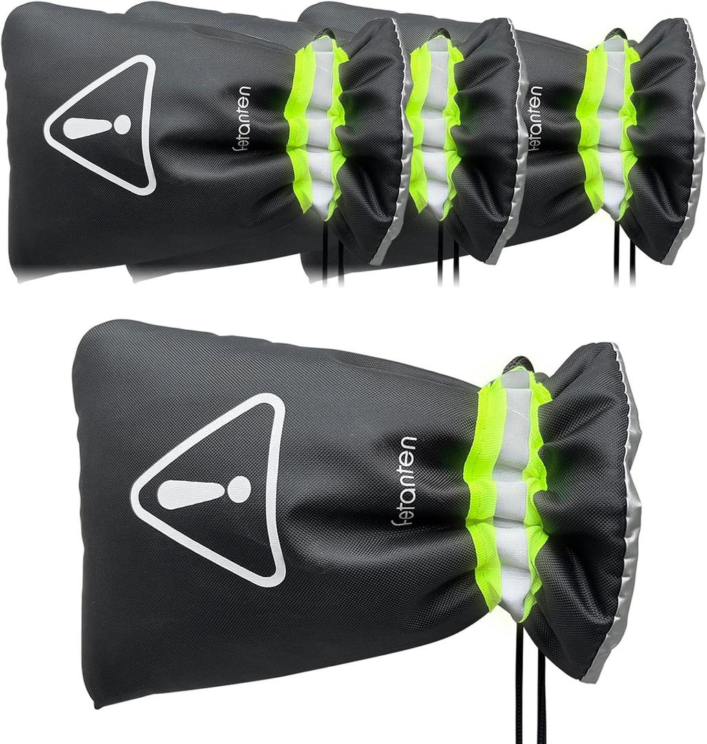 Outdoor Faucet Covers for Winter, Fetanten 9" H x 6" W Water Spigot Covers Winter Insulated Freeze Protection, Outside Hose Bib Covers Faucet Socks Backflow Cover (4 PCS) (Black)