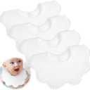 JenPen White Bibs for Girl Bandana Muslin 360 Bibs Baby Bandana Drool Set for Teething Toddler Girl