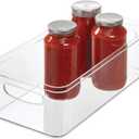 iDesign BPA-Free Plastic Crisp Large Pantry and Fridge Organizer with Easy to Grip Integrated Handles for Kitchen, Fridge, Freezer, Pantry and Cabinet Organization, 16" x 8" x 5", Clear