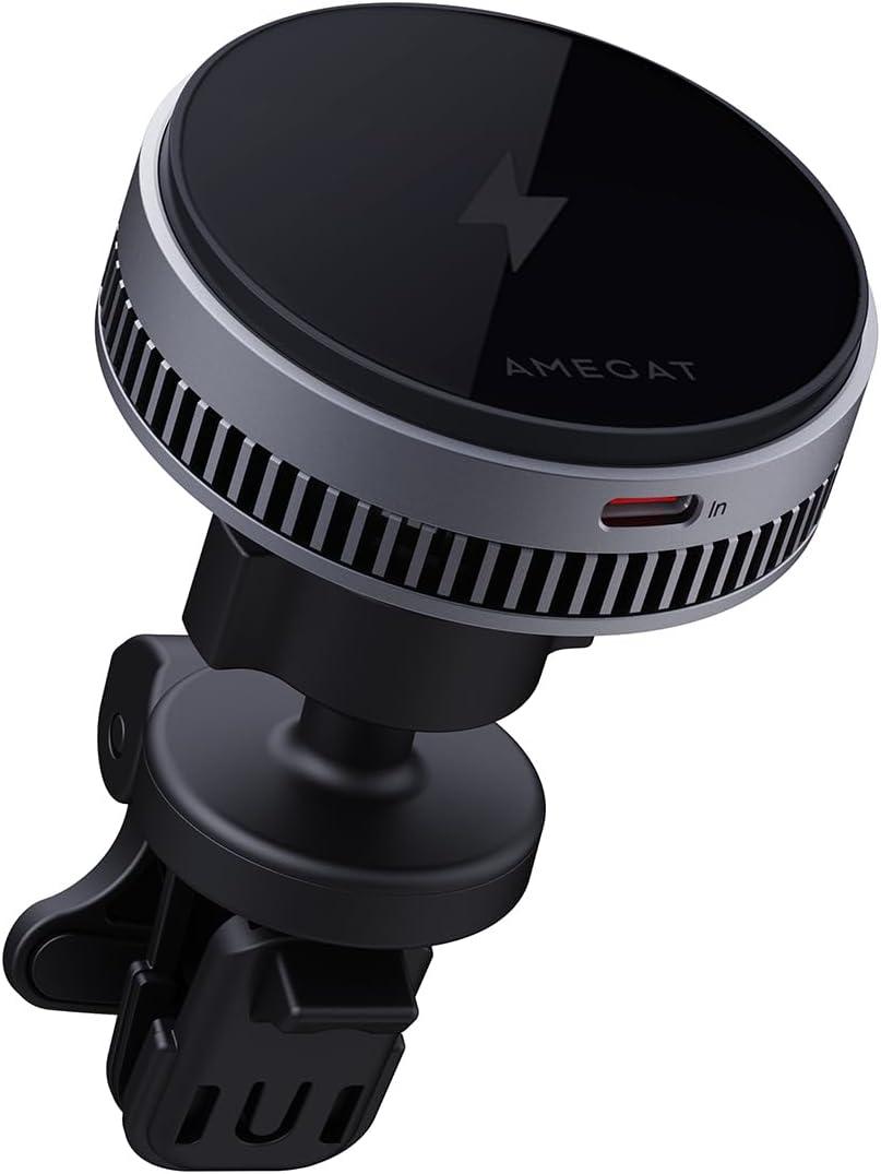 Magnetic Car Charger, Active Cooling 15W Qi2-Certified Compatible with Magsafe Car Mount Charger Fast Charging, Air Vent Phone Holder Mount for iPhone 17 Pro Max 16/15/14/13/12 and More Series