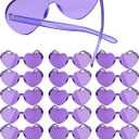 18 Pairs Heart Sunglasses Rimless Heart Shaped Glasses Bulk Pack for Women Colored Party Birthday (Purple)