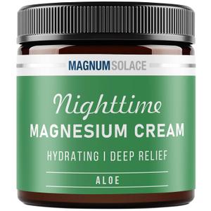 Magnum Solace Magnesium Cream – Magnesium Chloride Cream – Topical Magnesium Cream for Nighttime (Aloe)