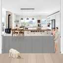 Reinforced 42 Tall x 100 Wide Retractable Baby Gates Extra Tall Dog Gate with Rods to Prevent Crawling Through, Pet Gate for Large Openings Extra Wide Mesh Baby Gate for Stairs, Gray