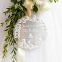 2 x Premium Wedding Gifts for Couples 2025 Mr and Mrs Bridal Shower Newlywed Couple Crystal Glass First Christmas Married Ornament (Galss Mr & Mrs-Ring)