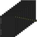 Leather Textured A5 Paper Card Dividers 6 Holes 12 Month Index Page Tab Divider for Travel Diary Binder Notebooks Journal Plan (12 Monthly Tabs)