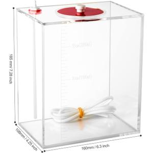 Aquarium Choice Acryli Made Liquid Storage Dosing Pump Reservoir Container (6.3 * 4.25 * 7.28 Inch;2500ml/2.5L)