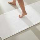 Bathroom Runner Rug, Long Bath Mat Washable Thin Quick Dry Low Pile Bathroom Runner Rugs 24 x 60 Non Slip, White 24"x60"