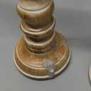 Mela Artisans Whitewash Wood Candle Holders for Pillar Candles Set of 3 | Willow Decor Style for Mantles | White Mango Wood Farmhouse Candle Holders | Rustic Wooden Candleholder | Sized 6", 9" and 12"