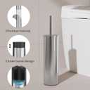 WZKALY Toilet Brush and Holder Set, Stainless Steel Toilet Bowl Brush with Lid, Rust Proof Toilet Cleaner Brush with Caddy, Durable Bristles, Splash Proof, Ideal for Bathroom (1 Pack, Brushed Nickel)