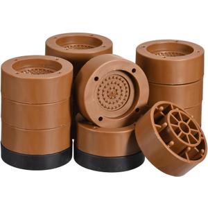 uxcell Round Furniture Risers 4 Set, Height 3.35" Adjustable Bed Lifts Risers for Bed Frame, Table, Desk, Couch Leg, Chair Risers, Supports 1300 Lbs, Brown