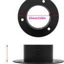 Antrader Stainless Steel Heavy Duty Closet Rod Holder,Curtain Rod Pole End Supports Sockets Flange,Diameter 2" (51mm),Black,4Pcs