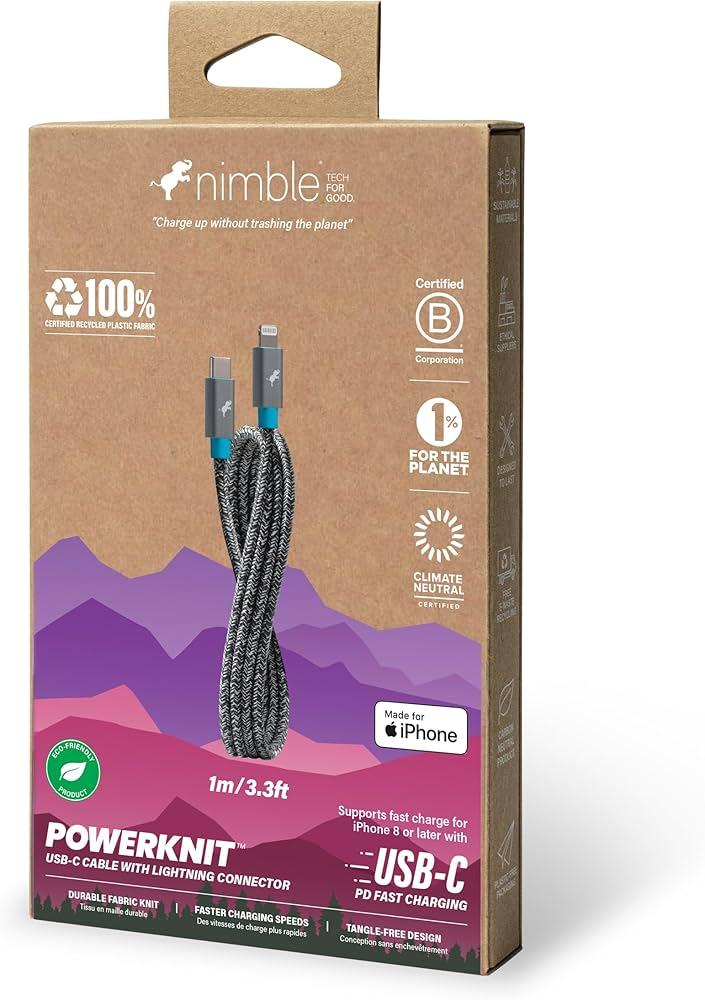 Nimble USB C to Lightning Cable 1M/3.3FT [Apple MFi Certified] iPhone Cable Type C iPhone Charger Fast Charging Compatible with iPhone 14 13 12 11 Pro Max X XR 8 7 6Plus SE iPad Airpod