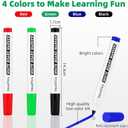 White Board Markers Dry Erase 36 Pack Bulk, 2 mm Fine Bullet Tip, Low-Odor Plant-Based Ink, 4 Colors for Classroom, Office & Home Use | Premium Dry Erase Marker Set