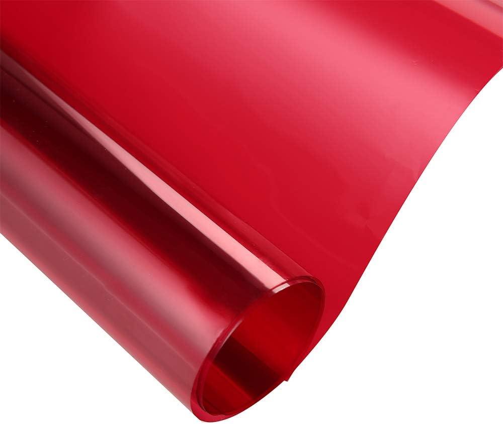 Red Transparent Window Film, Decorative Window Film Colored Red Window Tint Heat Blocking for Party Wedding Festival Decoration(17.7Inch x 16.5Feet)