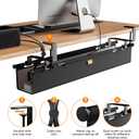 Cable Management Tray Under Desk, 38" No Drill Cable Organizer with Clamp/Screw Mount,Wire Cord Organizer for Table, Cable Tray for Office, Home
